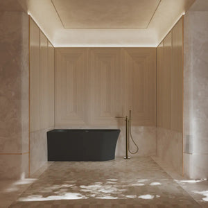 MonBlari XA-190L Black Acrylic Corner Bathtub 1500mm - 1700mm