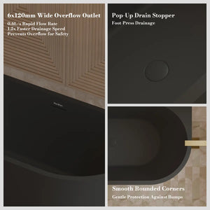MonBlari XA-190L Black Acrylic Corner Bathtub 1500mm - 1700mm