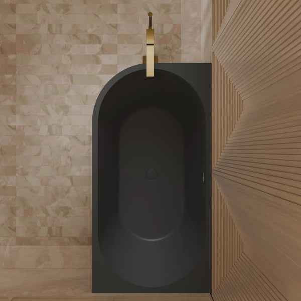 MonBlari XA-190R Black Acrylic Corner Bathtub 1500mm - 1700mm