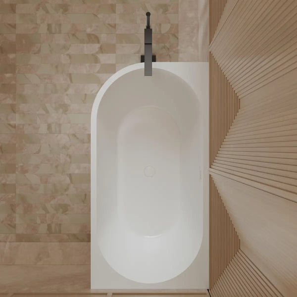 MonBlari XA-190R White Acrylic Corner Bathtub 1500mm - 1700mm