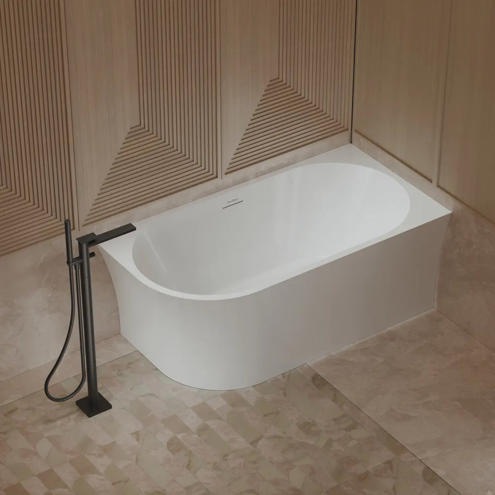 MonBlari XA-190R White Acrylic Corner Bathtub 1500mm - 1700mm