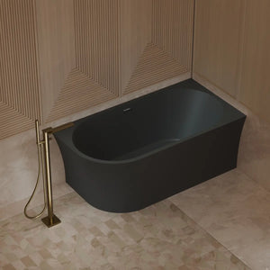 MonBlari XA-190R Black Acrylic Corner Bathtub 1500mm - 1700mm