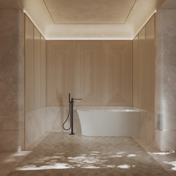 MonBlari XA-190R White Acrylic Corner Bathtub 1500mm - 1700mm