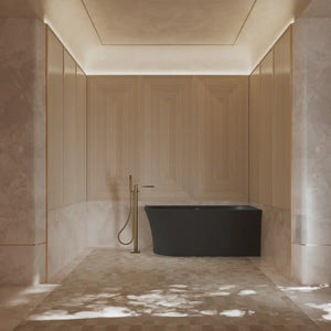 MonBlari XA-190R Black Acrylic Corner Bathtub 1500mm - 1700mm