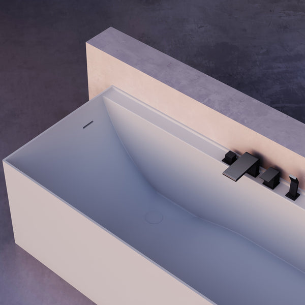 MonBlari Solid Surface Freestanding Bathtub TW-8672-MW-CloseUp
