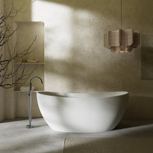 64.2 Inch MonBlari Solid Surface Freestanding Bathtub-