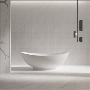 63 Inch MonBlari Solid Surface Freestanding Bathtub XA-8805-MW XA8805MW-FrontView