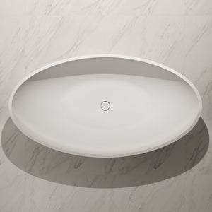 63 Inch MonBlari Solid Surface Freestanding Bathtub XA-8805-MW XA8805MW-TopView