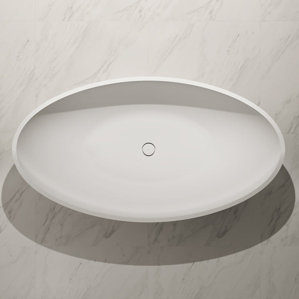 63 Inch MonBlari Solid Surface Freestanding Bathtub XA-8805-MW XA8805MW-TopView