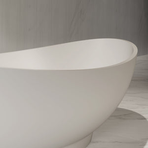 63 Inch MonBlari Solid Surface Freestanding Bathtub XA-8805-MW XA8805MW-FrontCloseUp