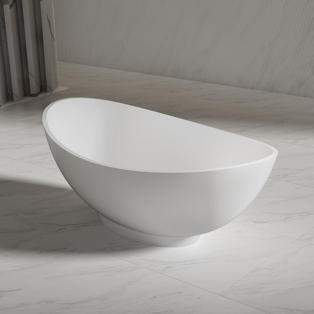 63 Inch MonBlari Solid Surface Freestanding Bathtub XA-8805-MW XA8805MW-FrontView