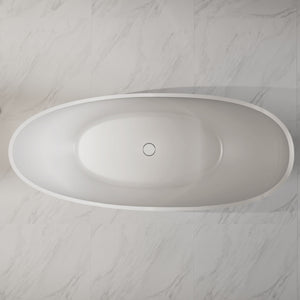 73 Inch MonBlari Solid Surface Freestanding Bathtub XA-8816-MW XA8816MW-TopView