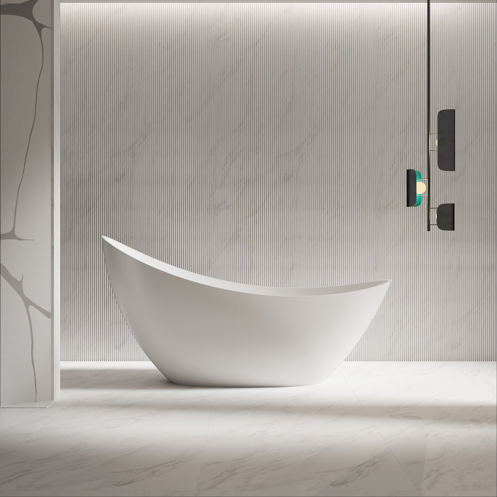 73 Inch MonBlari Solid Surface Freestanding Bathtub XA-8816-MW XA8816MW-FrontView