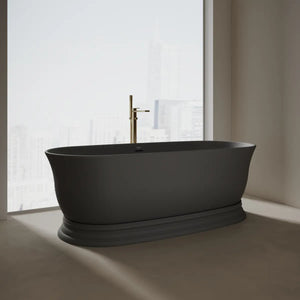 MonBlari XA-8898 Black Solid Surface Freestanding Bathtub 1800mm