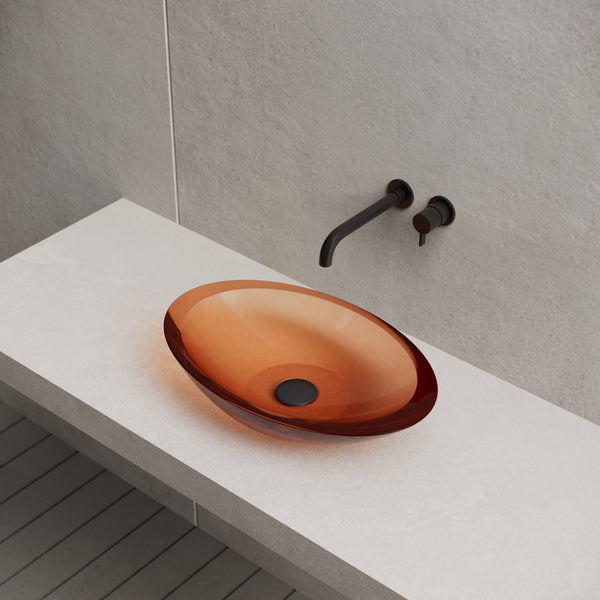 23.6 Inch MonBlari Resin Vessel Bowl Sink Bathroom Sink XA-A23T-SideTop
