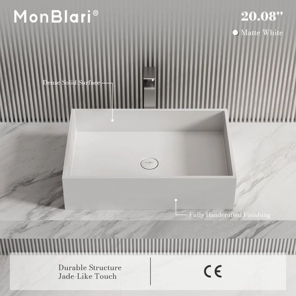 MonBlari XA-A32A Solid Surface Vessel Bowl Sink Bathroom Sink