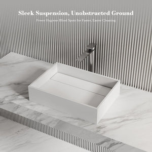 MonBlari XA-A32B Rectangular Solid Surface Vessel Sink Bathroom Sink 510mm - 600mm