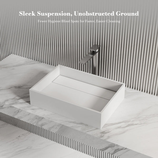 MonBlari XA-A32B Rectangular Solid Surface Vessel Sink Bathroom Sink 510mm - 600mm