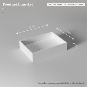 MonBlari XA-A32B Rectangular Solid Surface Vessel Sink Bathroom Sink 510mm - 600mm