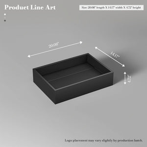 MonBlari XA-A32B Black Rectangular Solid Surface Sink Vessel Sink for Bathroom 510mm - 600mm
