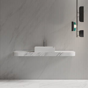 MonBlari XA-A32B Rectangular Solid Surface Vessel Sink Bathroom Sink 510mm - 600mm