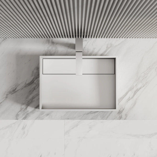 MonBlari XA-A32B Rectangular Solid Surface Vessel Sink Bathroom Sink 510mm - 600mm