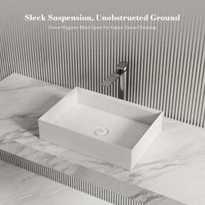 MonBlari XA-A32C Rectangular Solid Surface Vessel Bathroom Sink 600mm