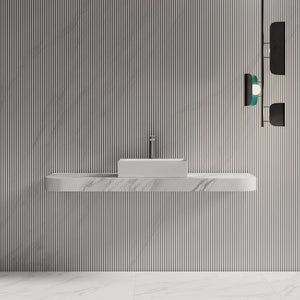 MonBlari XA-A32C Rectangular Solid Surface Vessel Bathroom Sink 600mm