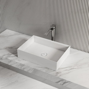 MonBlari XA-A32C Rectangular Solid Surface Vessel Bathroom Sink 600mm