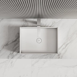 MonBlari XA-A32C Rectangular Solid Surface Vessel Bathroom Sink 600mm