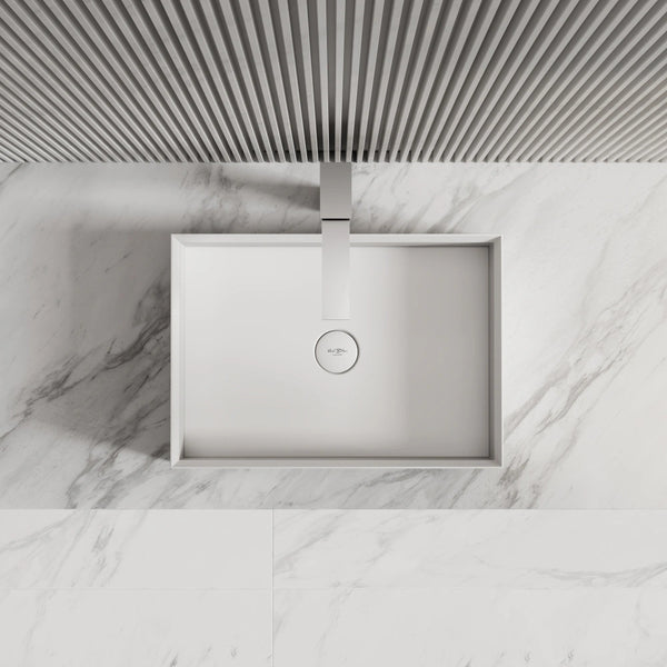 MonBlari XA-A32C Rectangular Solid Surface Vessel Bathroom Sink 600mm