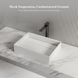 MonBlari XA-A32D Rectangular Solid Surface Vessel Sink Bathroom Sink 510mm - 600mm