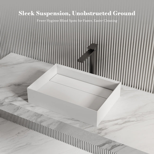 MonBlari XA-A32D Rectangular Solid Surface Vessel Sink Bathroom Sink 510mm - 600mm