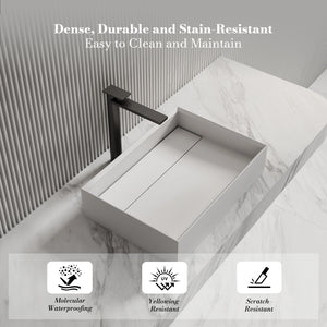 MonBlari XA-A32D Rectangular Solid Surface Vessel Sink Bathroom Sink 510mm - 600mm