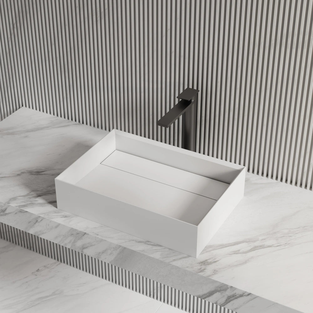 MonBlari XA-A32D Rectangular Solid Surface Vessel Sink Bathroom Sink 510mm - 600mm