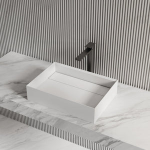 MonBlari XA-A32D Rectangular Solid Surface Vessel Sink Bathroom Sink 510mm - 600mm