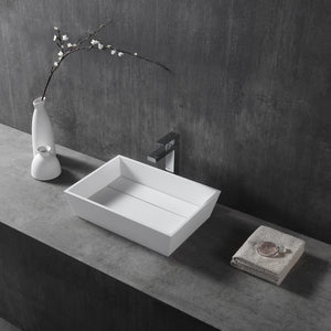 MonBlari XA-A33B Solid Surface Rectangular Bathroom Vessel Sink 510mm