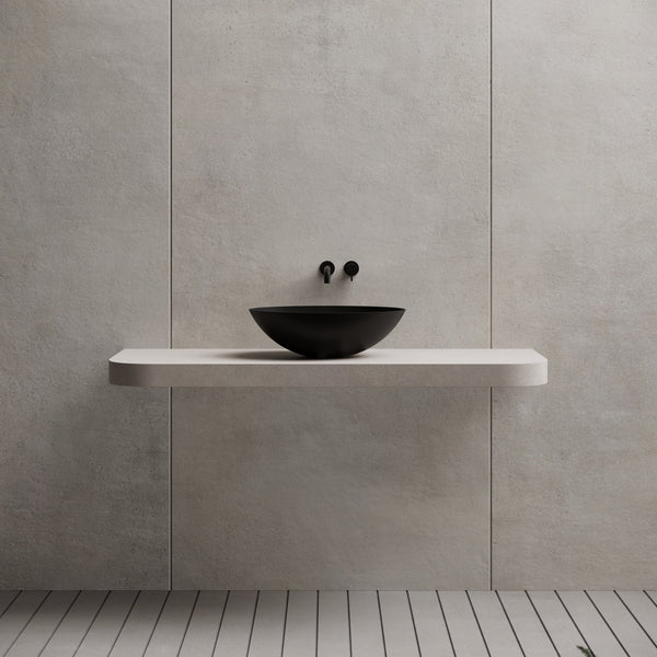 19.7 Inch MonBlari Solid Surface Vessel Bowl Sink Bathroom Sink XA-A72-MW-FrontView