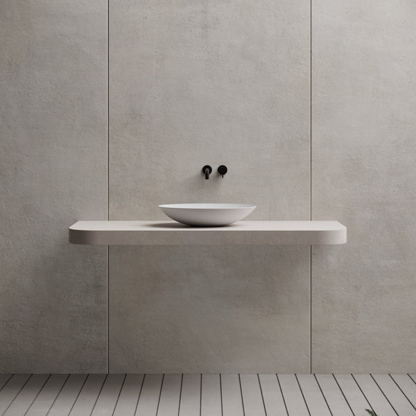 19.7 Inch MonBlari Solid Surface Vessel Bowl Sink Bathroom Sink XA-A73-MW-FrontView