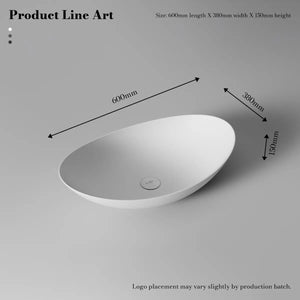 MonBlari XA-A76 Solid Surface Vessel Bowl Sink Bathroom Sink 600mm