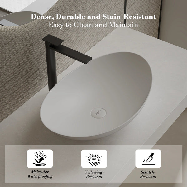 MonBlari XA-A76 Solid Surface Vessel Bowl Sink Bathroom Sink 600mm