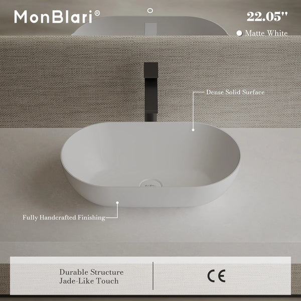 MonBlari XA-A78 Solid Surface Vessel Bowl Sink Bathroom Sink 560mm