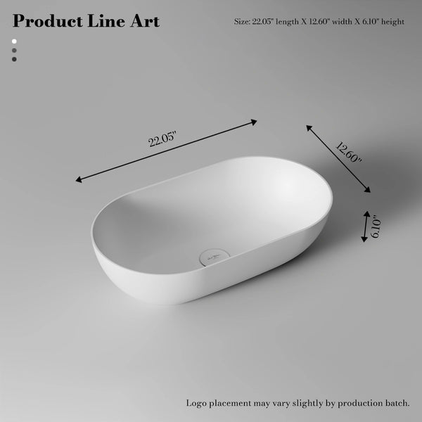 MonBlari XA-A78 Solid Surface Vessel Bowl Sink Bathroom Sink 560mm
