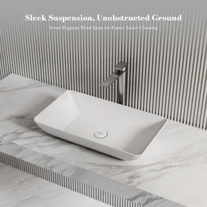 MonBlari XA-A81 Rectangular Solid Surface Vessel Sink for Bathroom 600mm