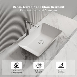 MonBlari XA-A81 Rectangular Solid Surface Vessel Sink for Bathroom 600mm
