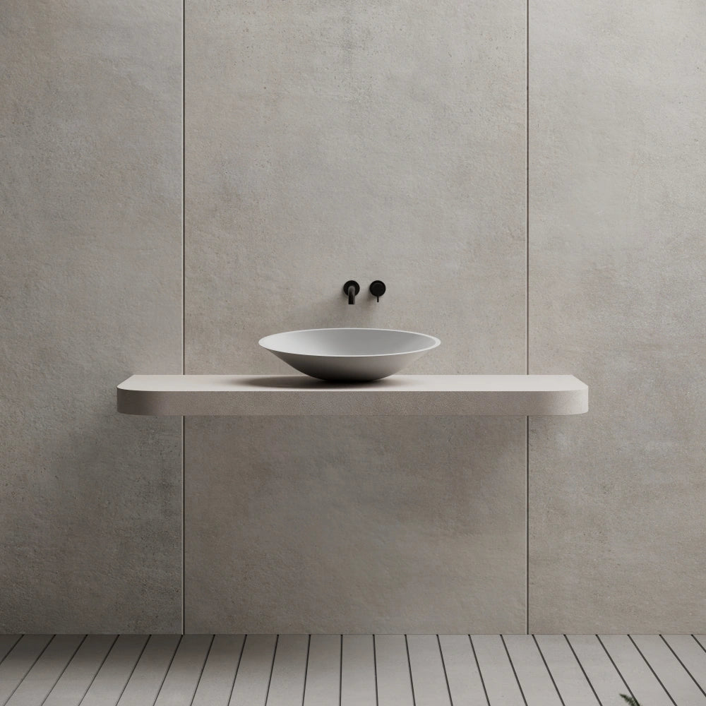MonBlari XA-A88 Oval Solid Surface Vessel Sink Bathroom Sink 535mm