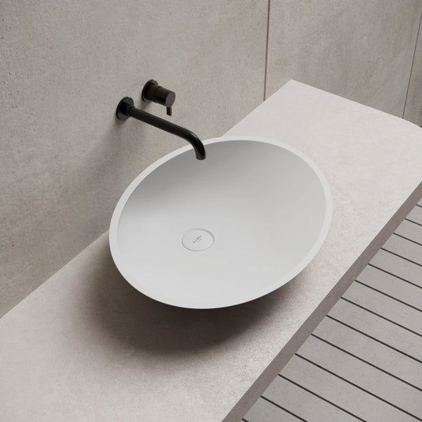 MonBlari XA-A88 Oval Solid Surface Vessel Sink Bathroom Sink 535mm