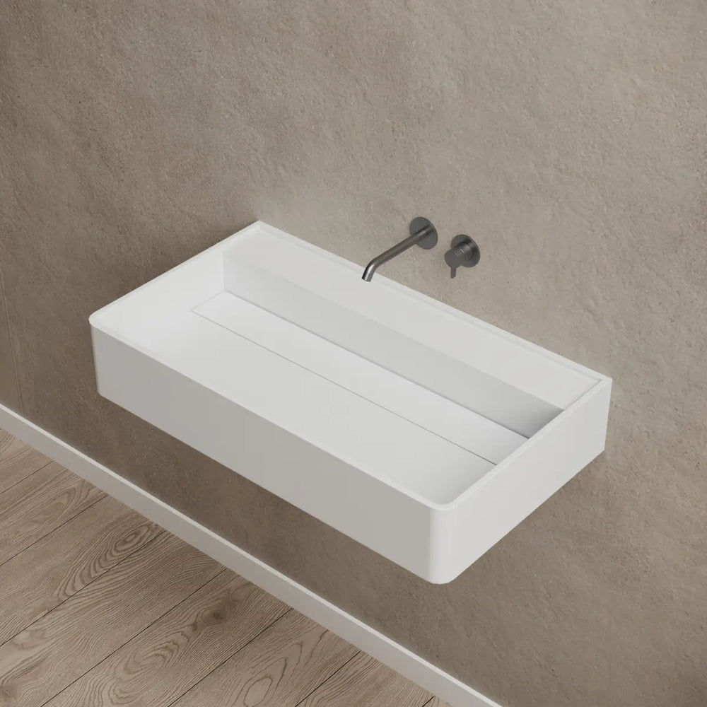 MonBlari XA-G10B Solid Surface Wall Mount Sink Bathroom Sink 600mm - 800mm
