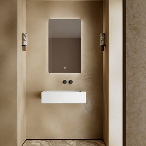 23.6 Inch MonBlari Solid Surface Wall Mount Sink Bathroom Sink TW-G272-MW-FrontView2