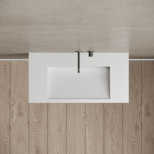 31.5 Inch MonBlari Solid Surface Wall Mount Sink Bathroom Sink TW-G273-TopView